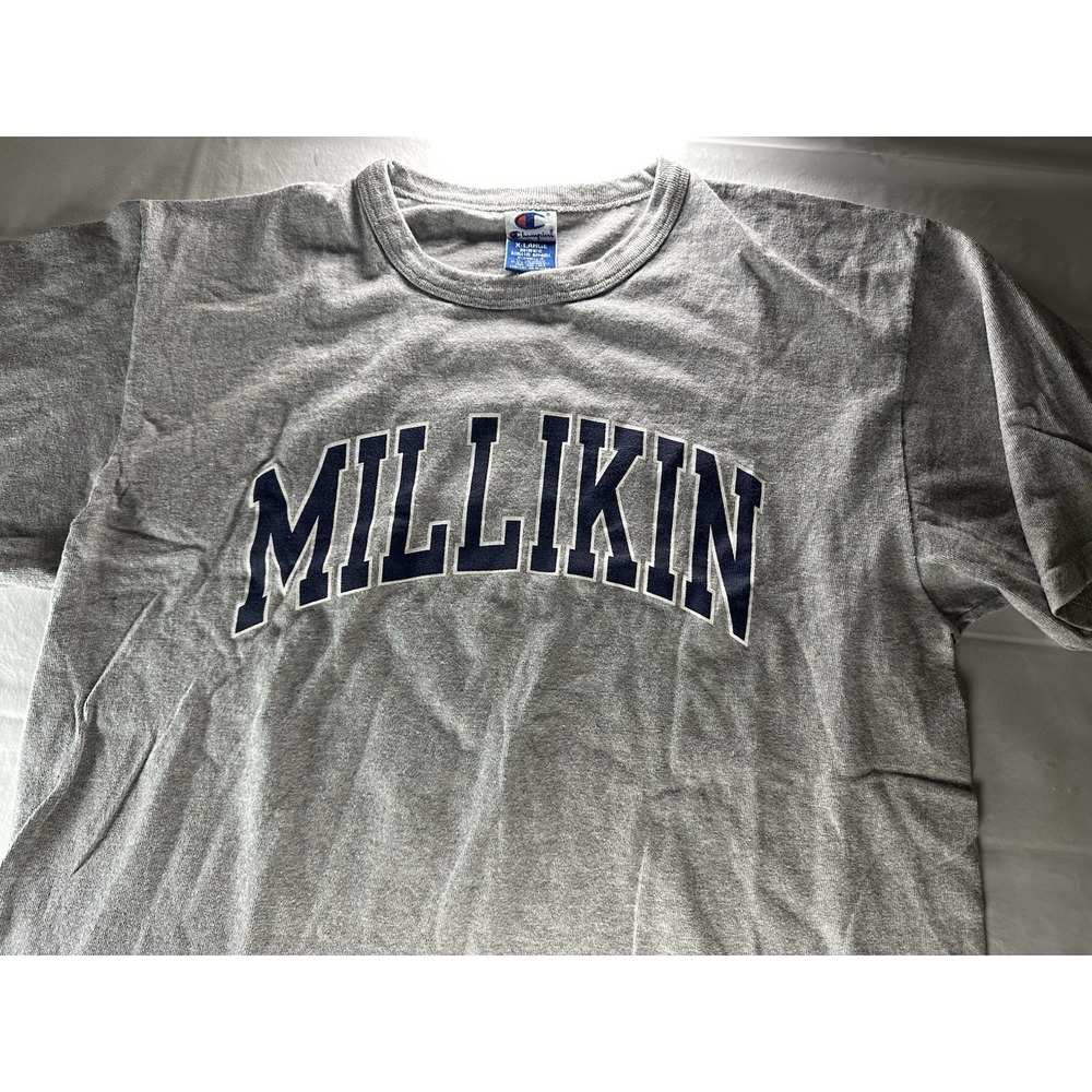 VTG Champion Millikin University T Shirt Mens XL Gray Spell Out College Athletic - Picture 3 of 11